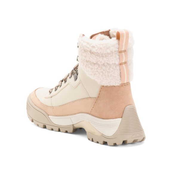 CLARKS Ivory Leather Atl Hike Top Gore Tex Comfort Boots - Picture 2 of 2